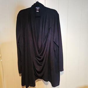 Avenue Black Draped Cardigan - One Size, Oversized,  Flowy, Stretchy,  Comfycore